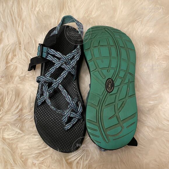 Chaco Women’s Sandals 8 | Strappy Hiking Sport Sandals, Water Shoes Teal/Black - Picture 6 of 7